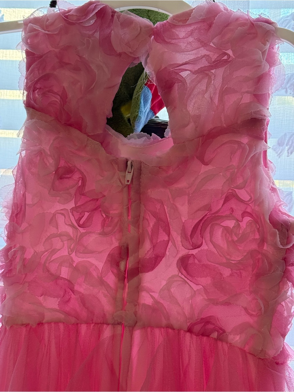 Pink Rosette Tulle Party Dress